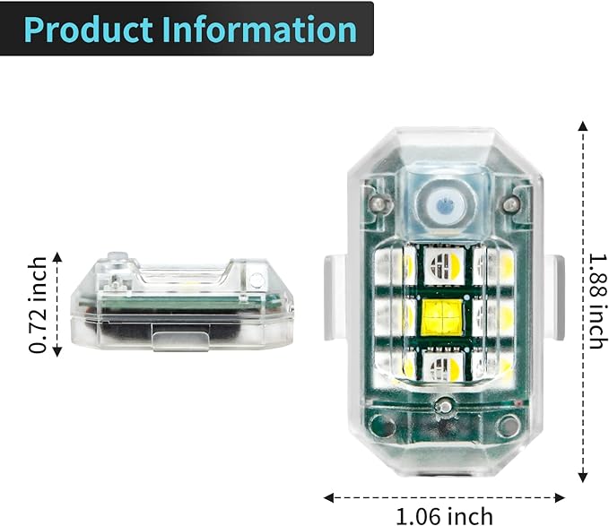Mini Strobe Lights With remote control 7 Colors