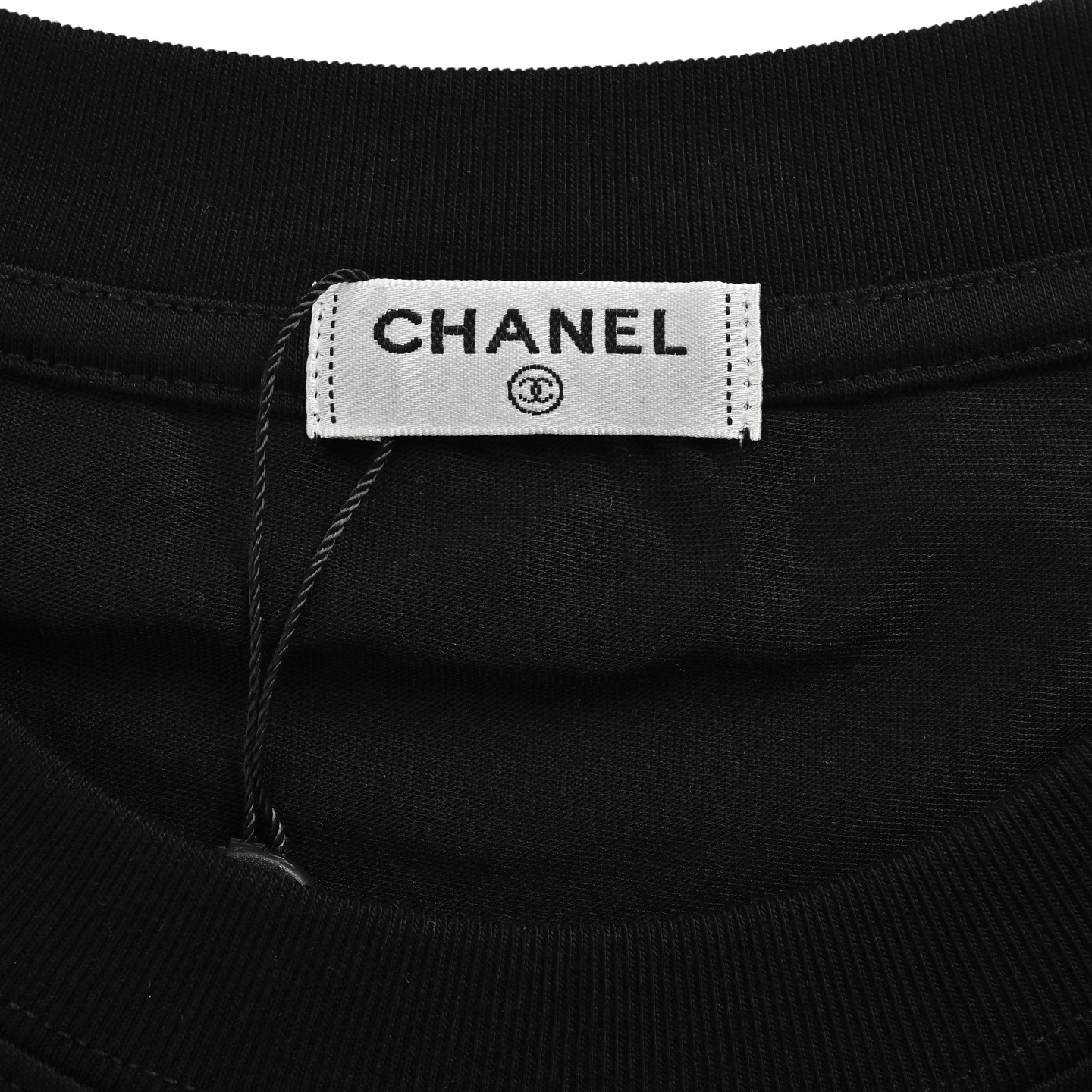 Chanel Neckline Embroidered Hem Letter Printed Short Sleeves