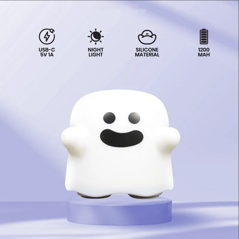 Adorable Ghost Lamp Touch-Activated Night Light