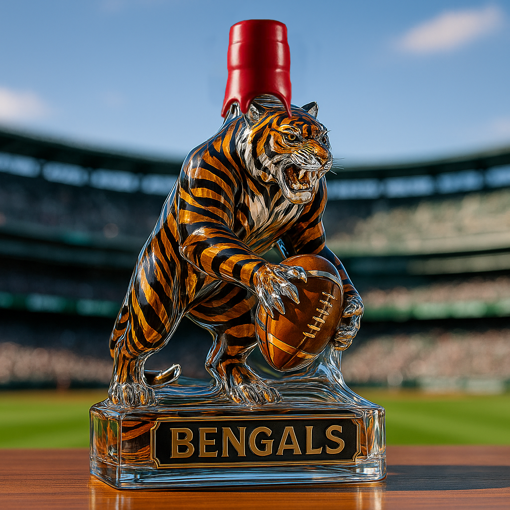 🧡Unleash the Roar – bengals whisky bottle