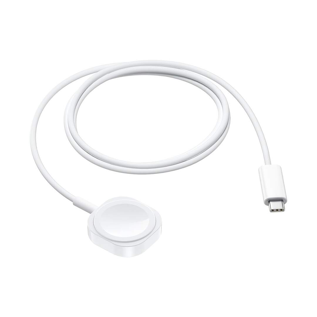 Magnetic Wireless Charger for Apple Watch - Fast Charging USB Cable, Compact and Efficient, Compatible with iWatch Series Ultra, SE, 1-10 - Sleek White Portable Design
