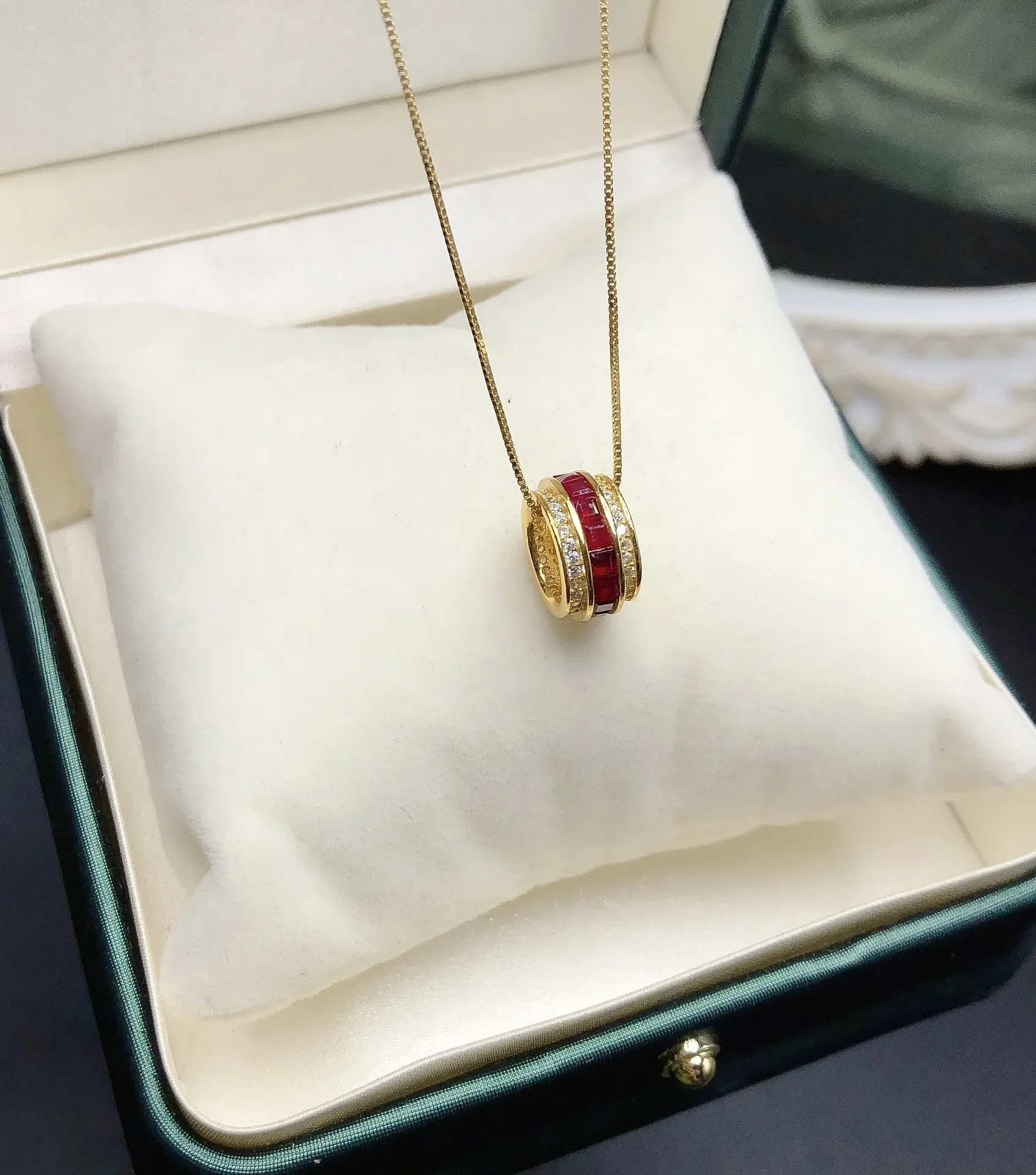 S925 Sterling Silver Natural Ruby Fire Full Color Good Pendant Ladies Luxury Necklace Free Free Shipping Jewelry Certified