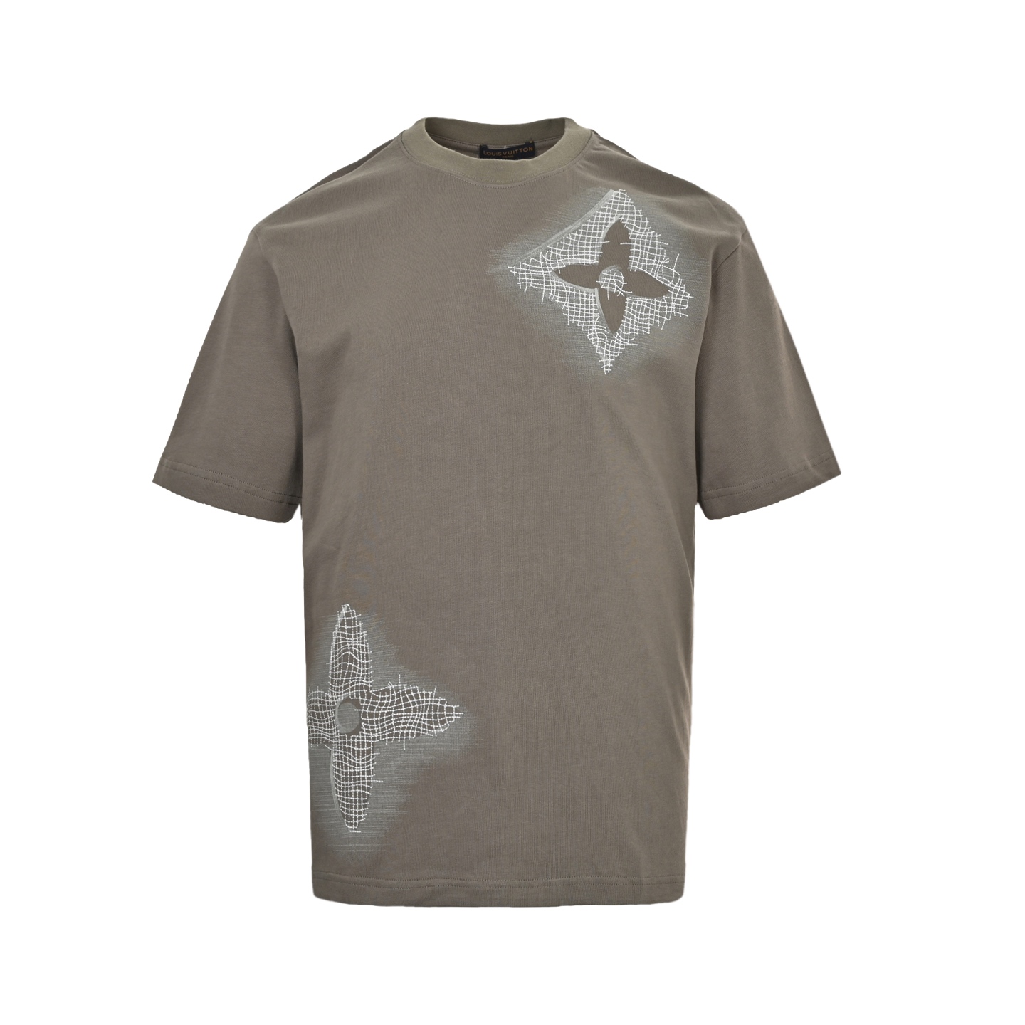 Louis Vuitton 25ss pencil hand-painted large logo monogram embroidered short sleeve
