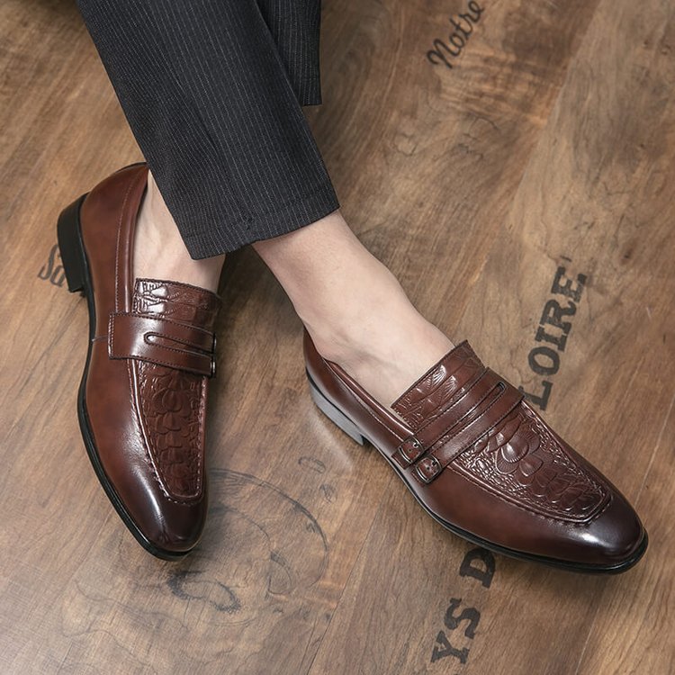 Men's Embossed Leather Loafers
