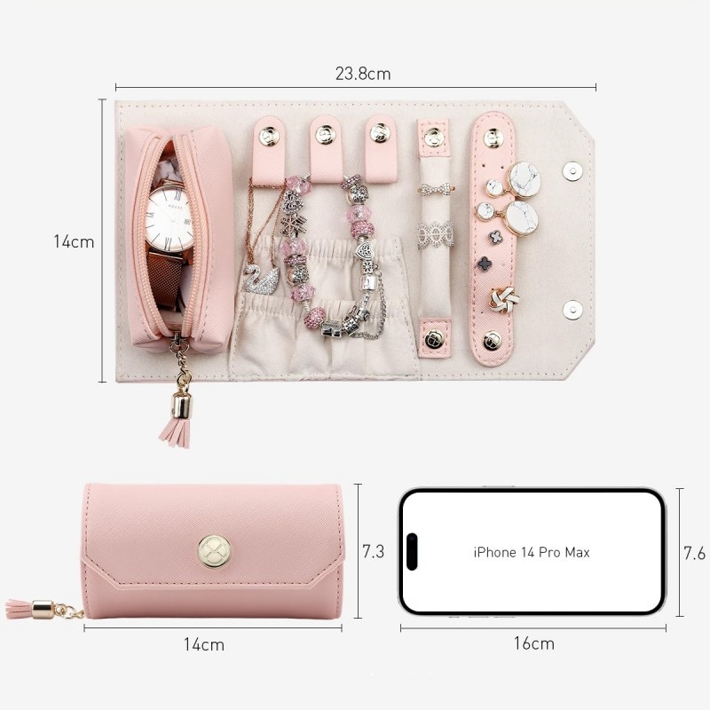 🔥Last Day 50% OFF🔥Genuine Leather Jewelry Roll Bag - Travel Accessory Storage Box📦BUY 2 GET 10% OFF & FREE SHIPPING NOW