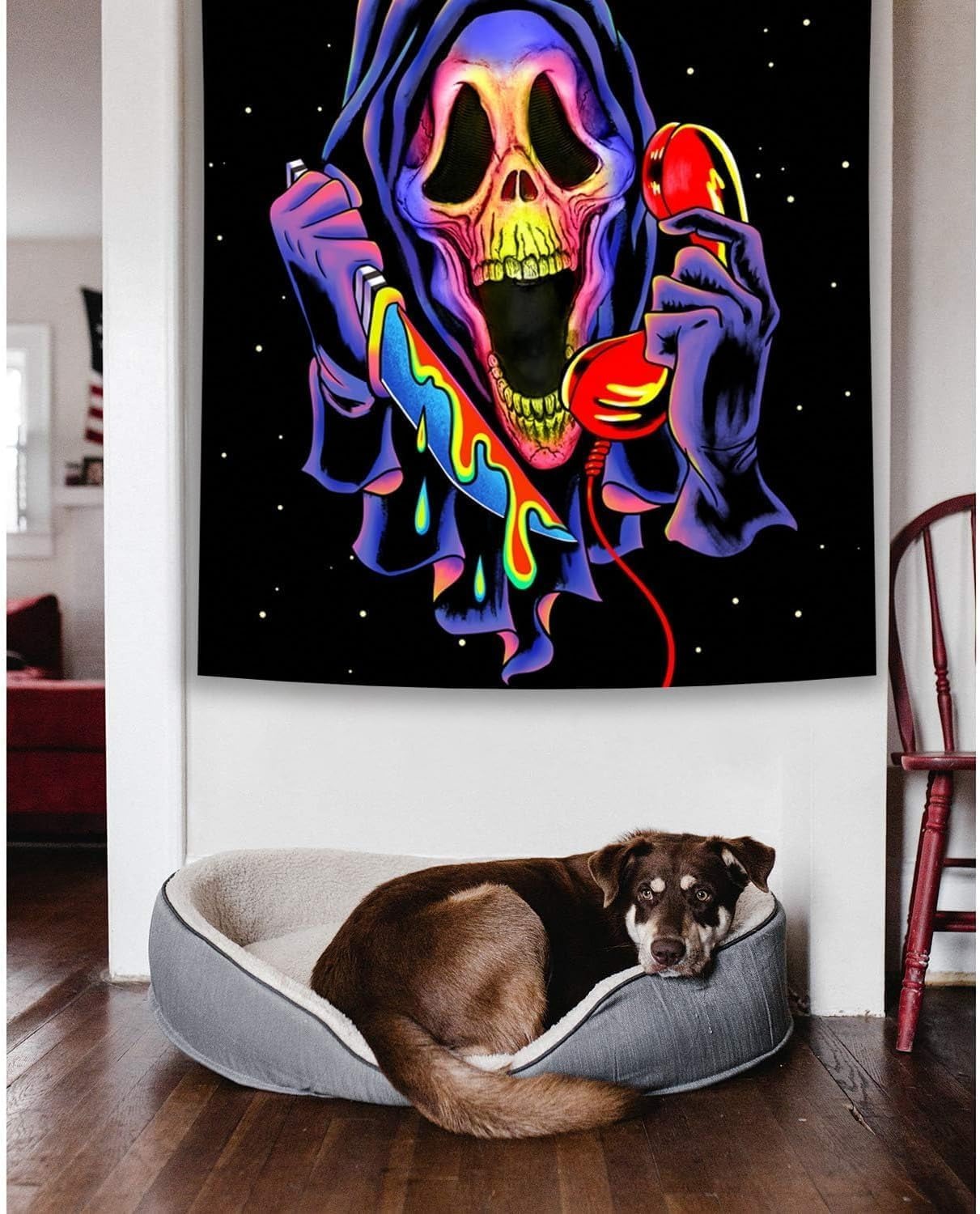 💥ON SALE💥Blacklight Horror Skull Tapestry💀💀💀