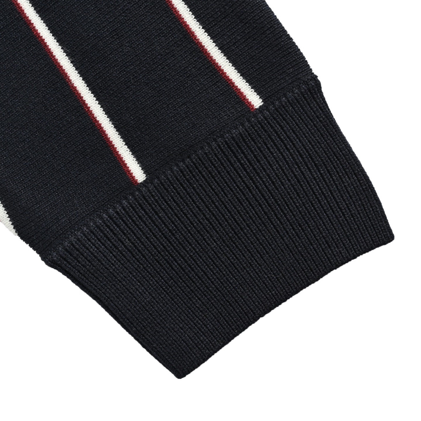 Prada 25Fw vertical stripe embroidery square neck knitted sweater cardigan coat