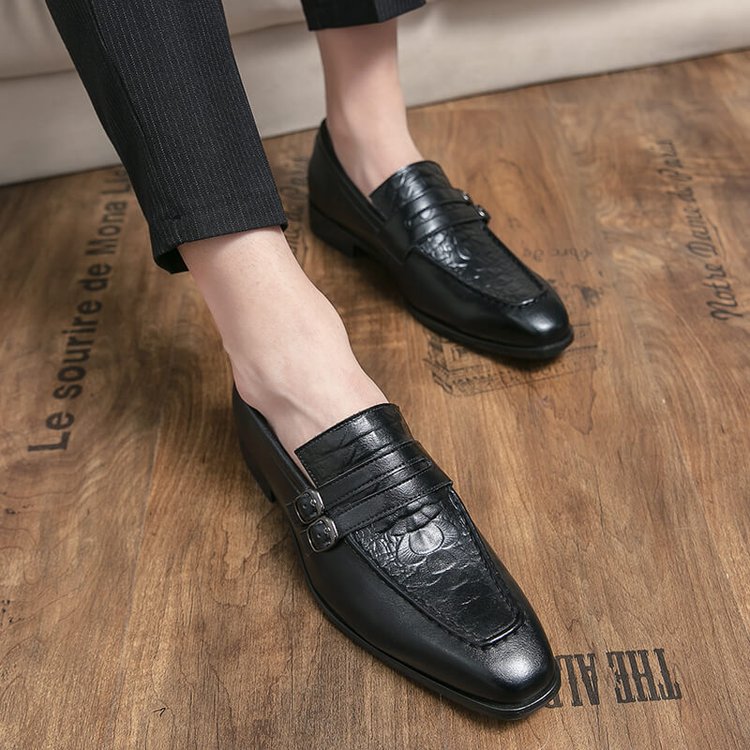 Men's Embossed Leather Loafers