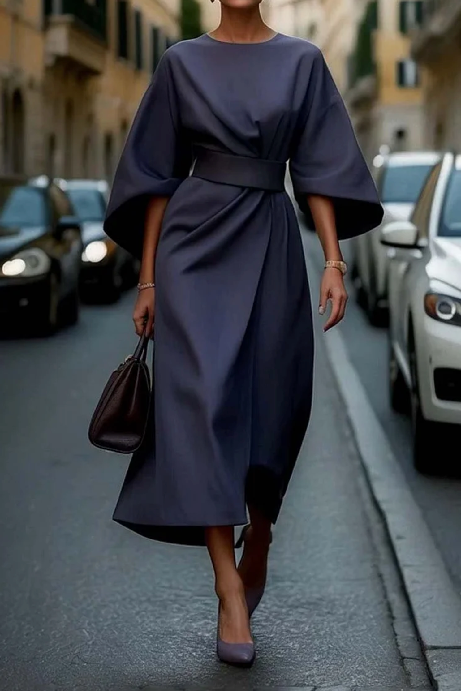 Lantern-Sleeve Dress