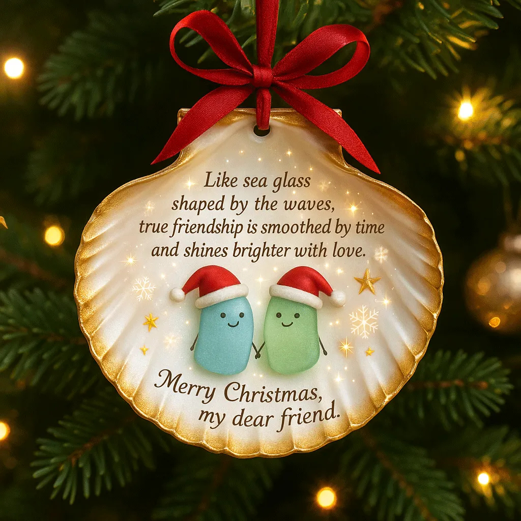 Seaglass Shell Friendship Ornament
