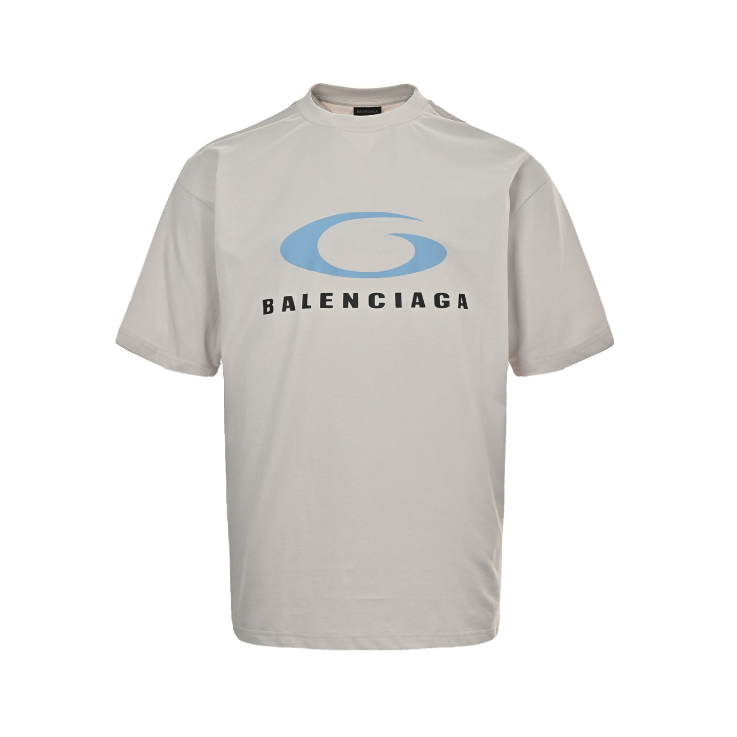 Balenciaga 25ss blue ring logo printed short sleeves
