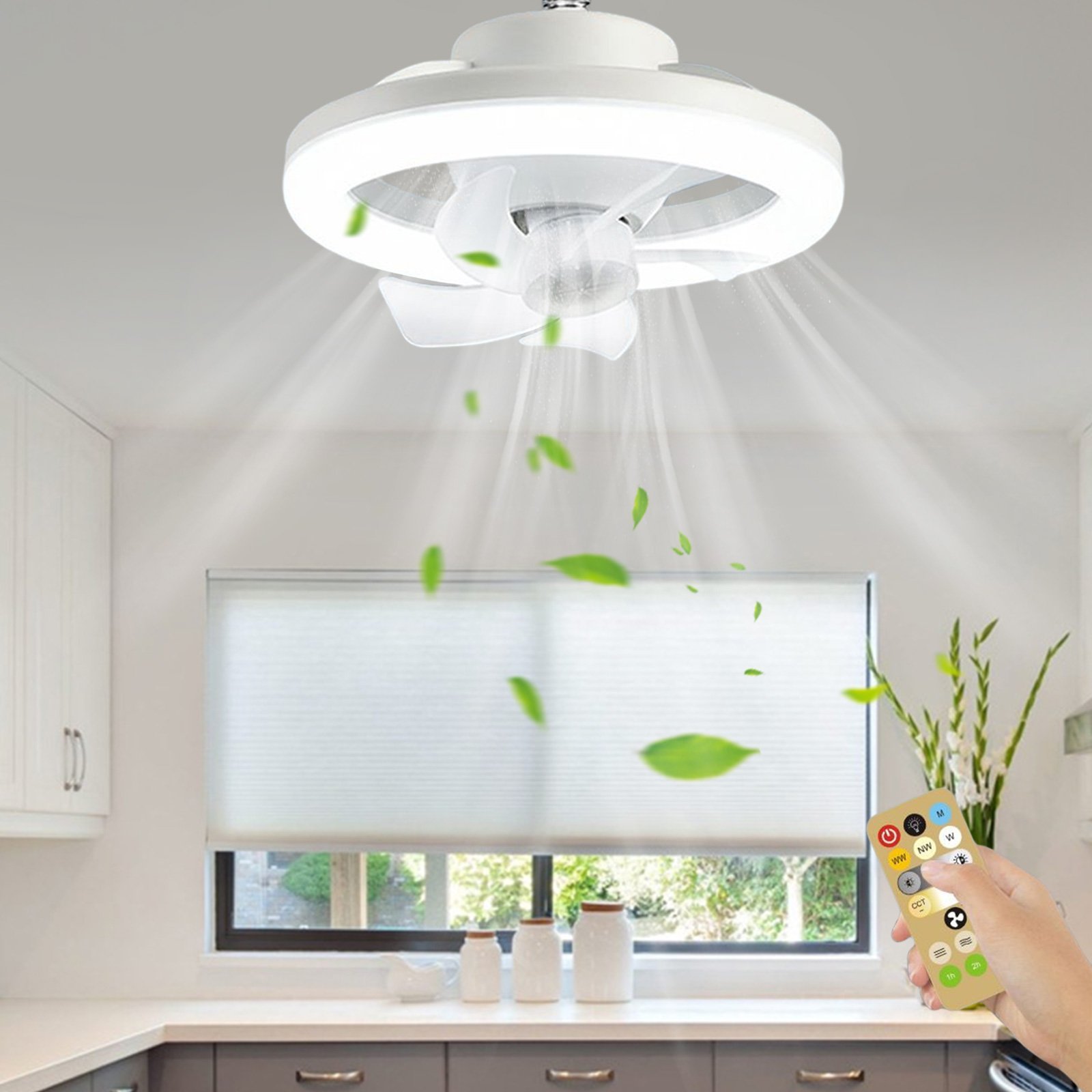 Free Shipping - LED Swing Head Fan Light