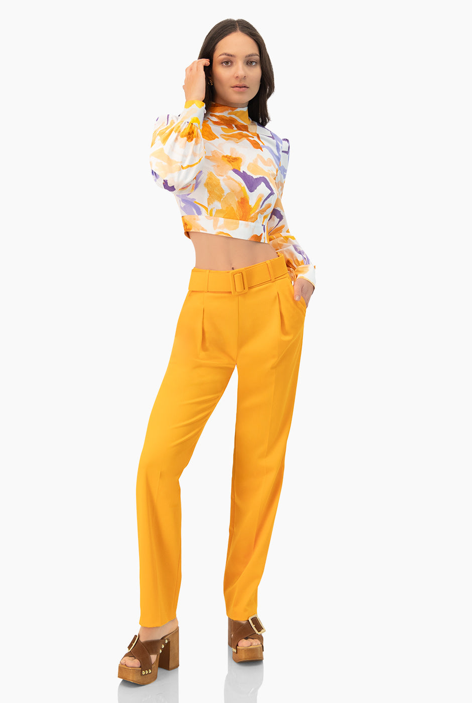 Blusa estampada con amarre