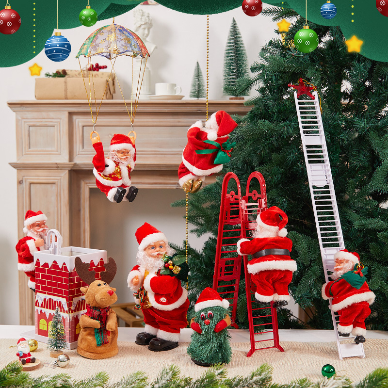 🔥Electric Climbing Santa Musical Toy - (Santa is coming to town - 🎁🌲are you ready for the magic?)