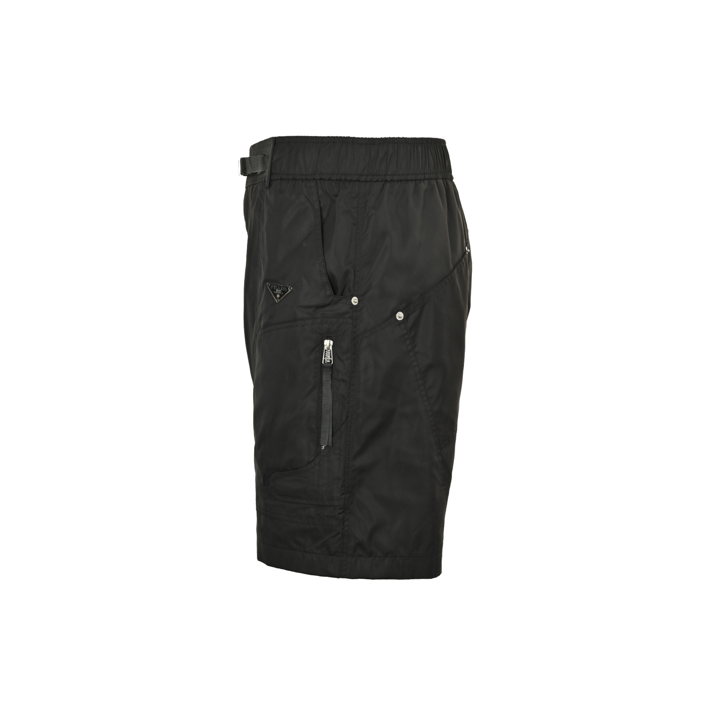 Prada 25ss triangle logo zip pocket nylon shorts