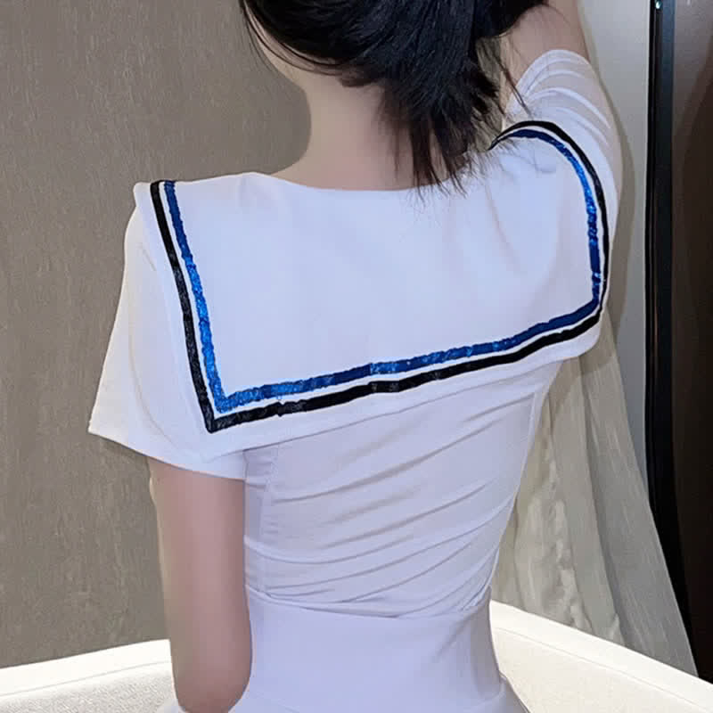 Sailor Collar Cosplay Lingerie Stockings Set
