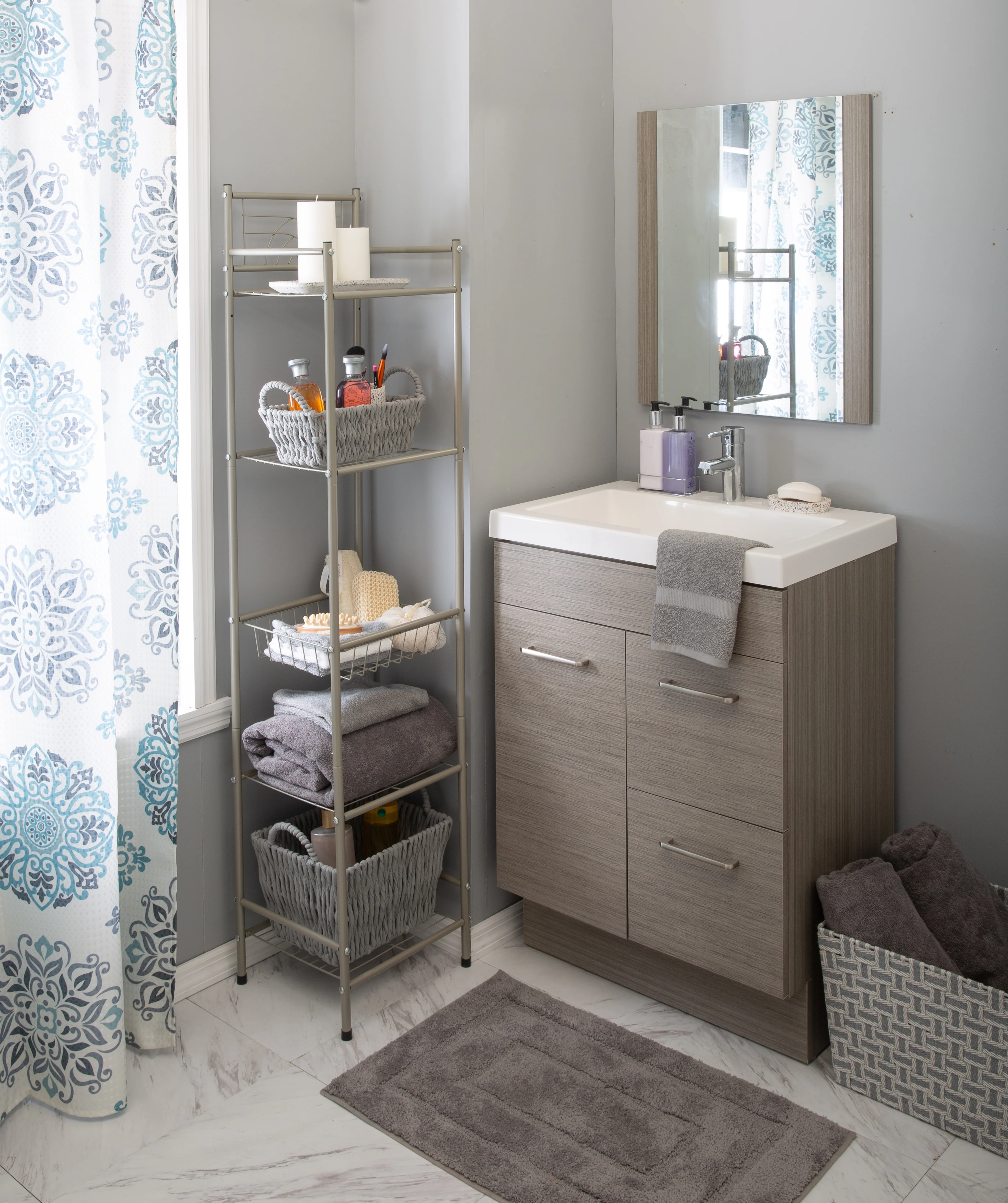 Bath Bliss 5 Tier Storage Shelf in Stain Nickel