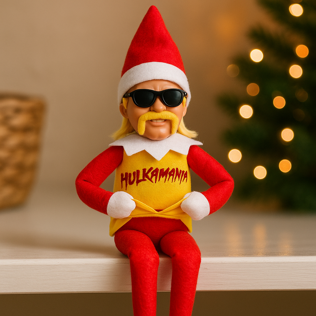 Hulk Hogan On A Stoop Christmas Elf Doll