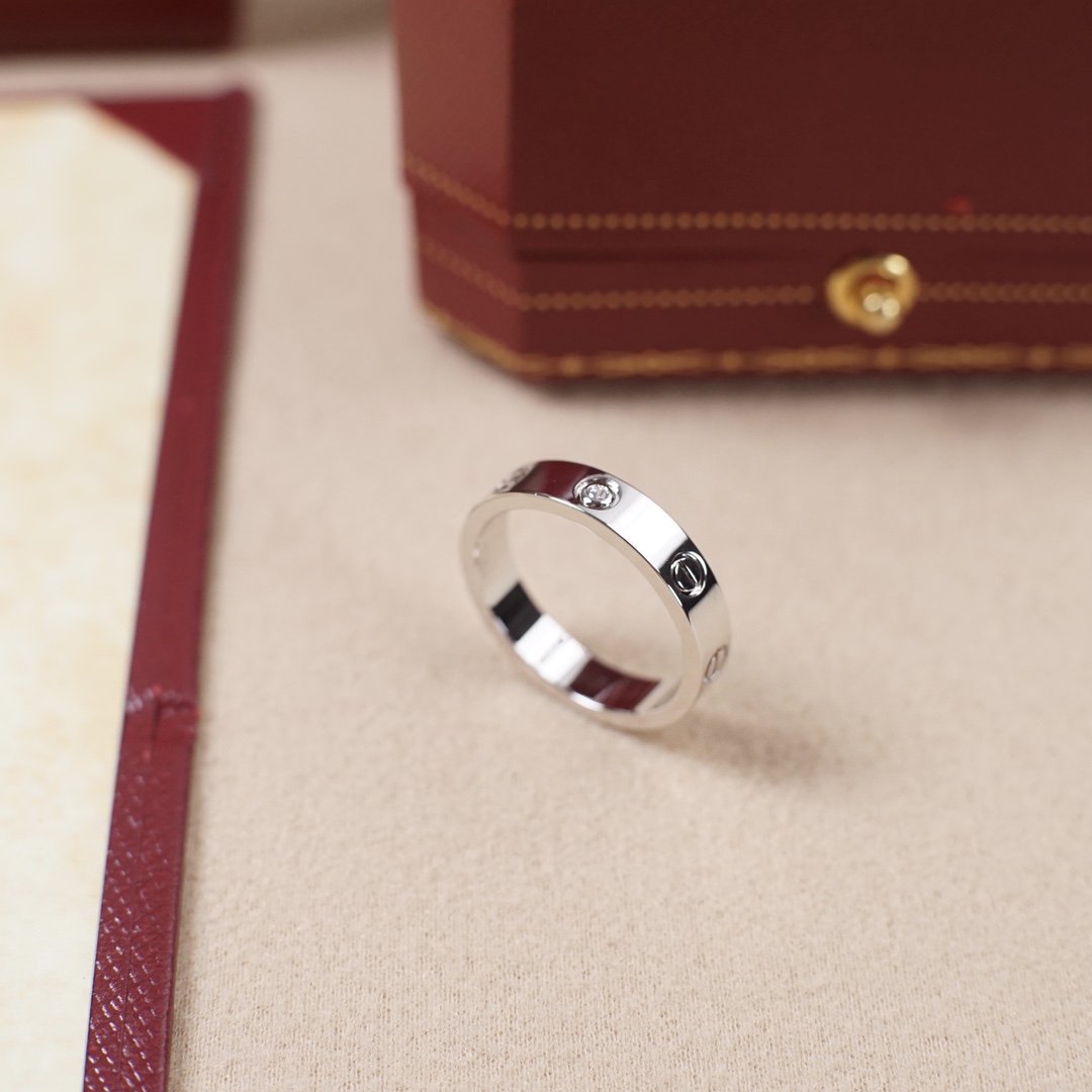 Cartier narrow single diamond love ring