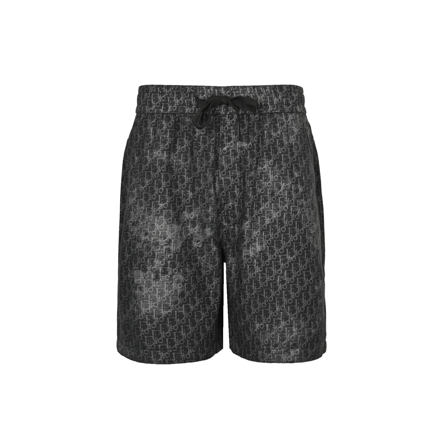 Dior 25ss jacquard all-over print distressed denim shorts