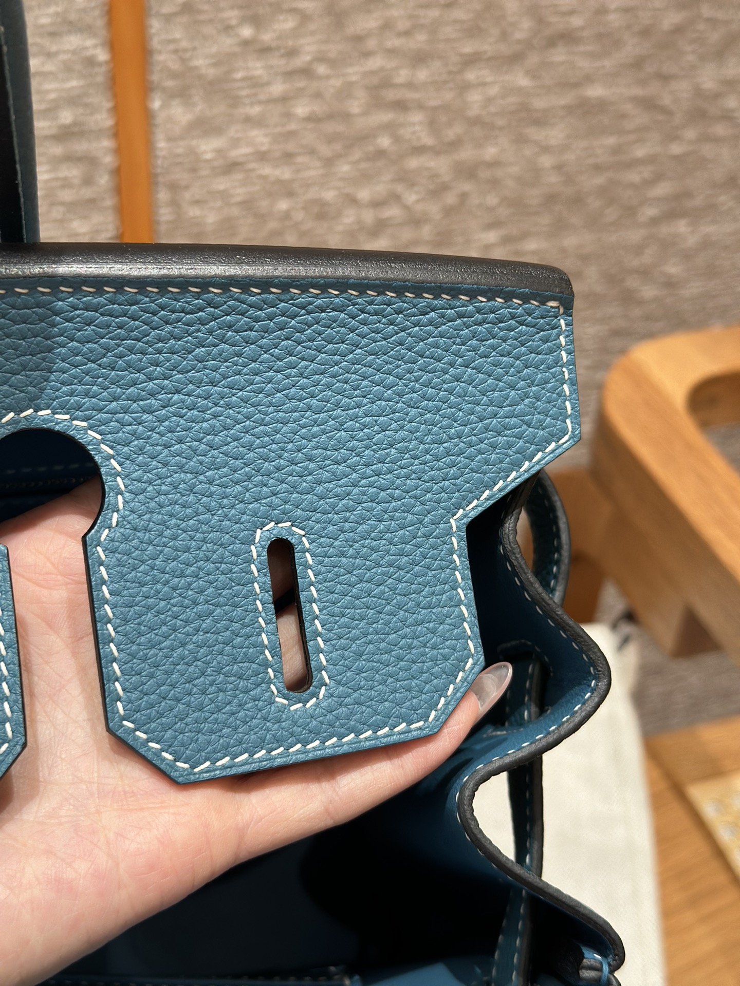 Hermès Birkin 75 Blue Jean Handbag (Handmade to Order)