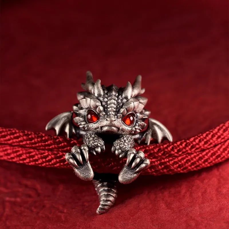 🔥Last day 69% OFF - 🐲🎁Cute Silver Dragon Bracelet
