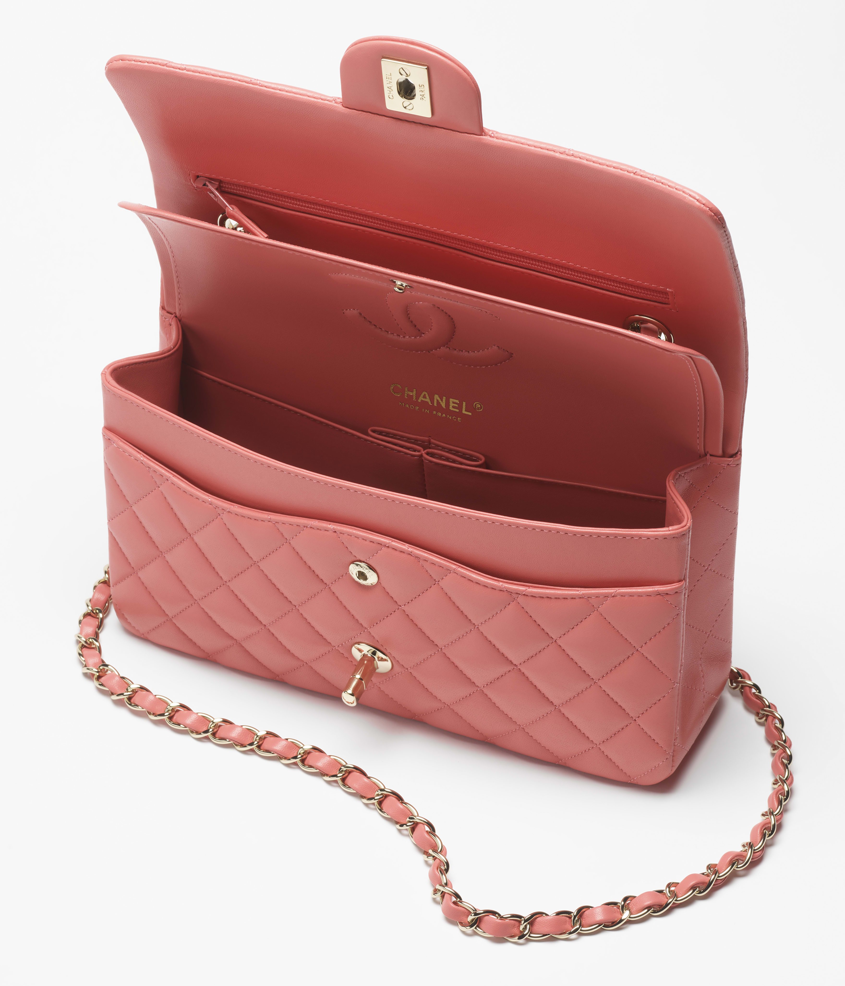 Chanel Classic 11.12 Bag Lambskin & Gold Metal Coral A01112-Y04059-NZV49