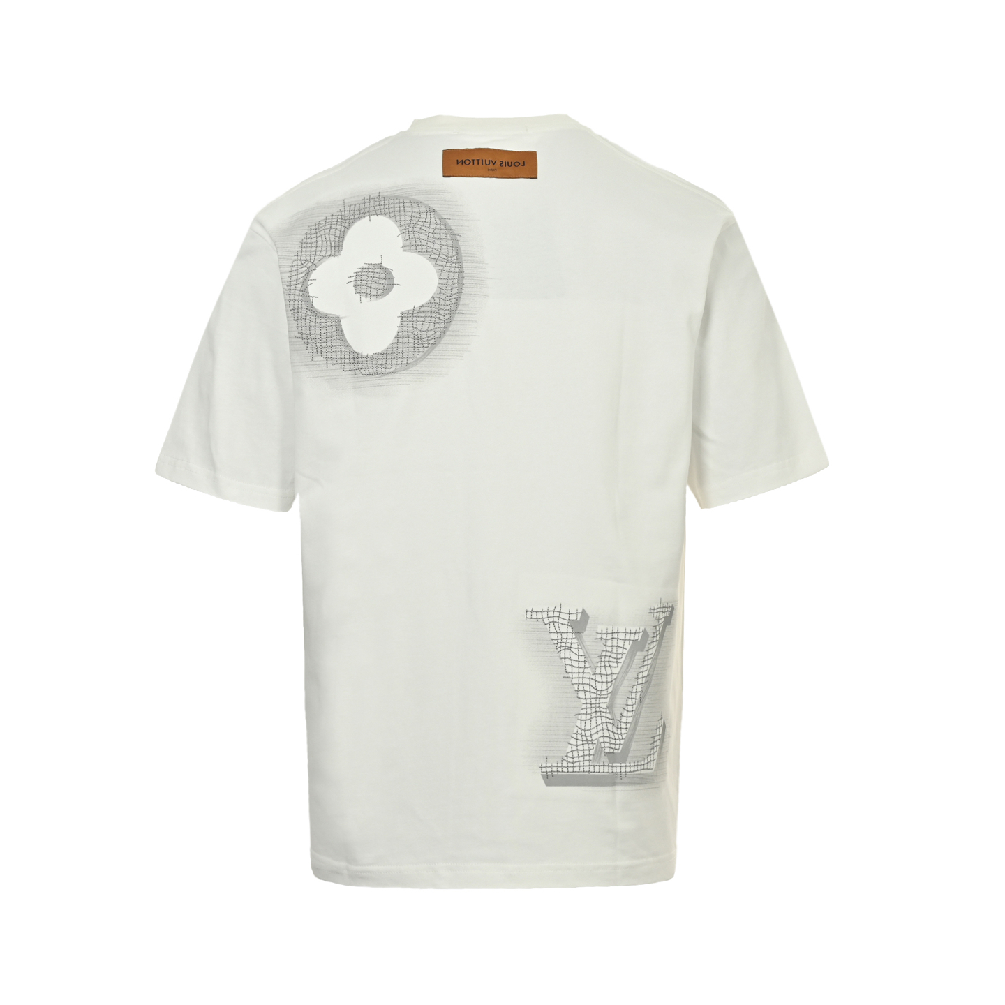 Louis Vuitton 25ss pencil hand-painted large logo old flower embroidery short sleeve