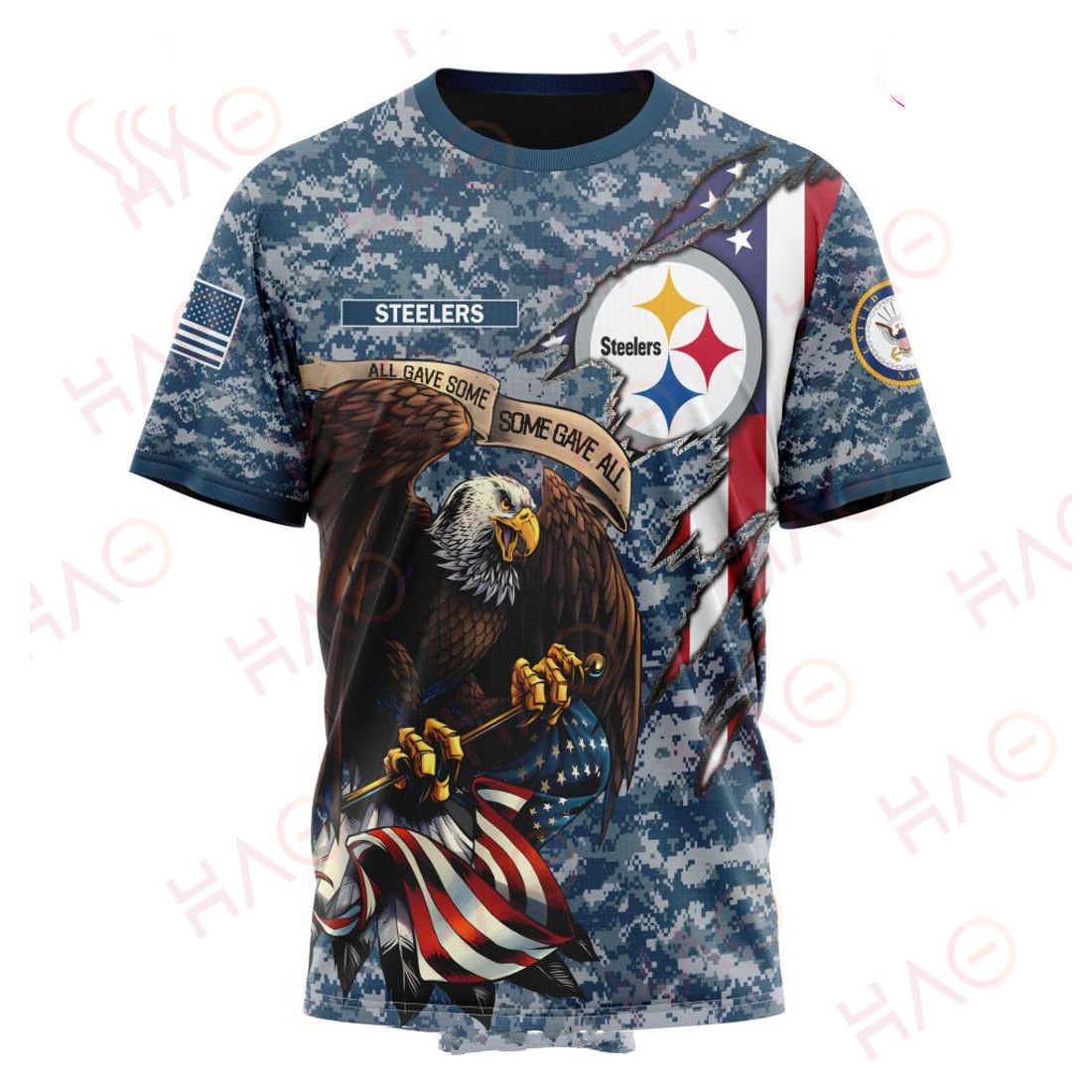 PITTSBURGH STEELERS 3D HOODIE US NAVY VETERANS