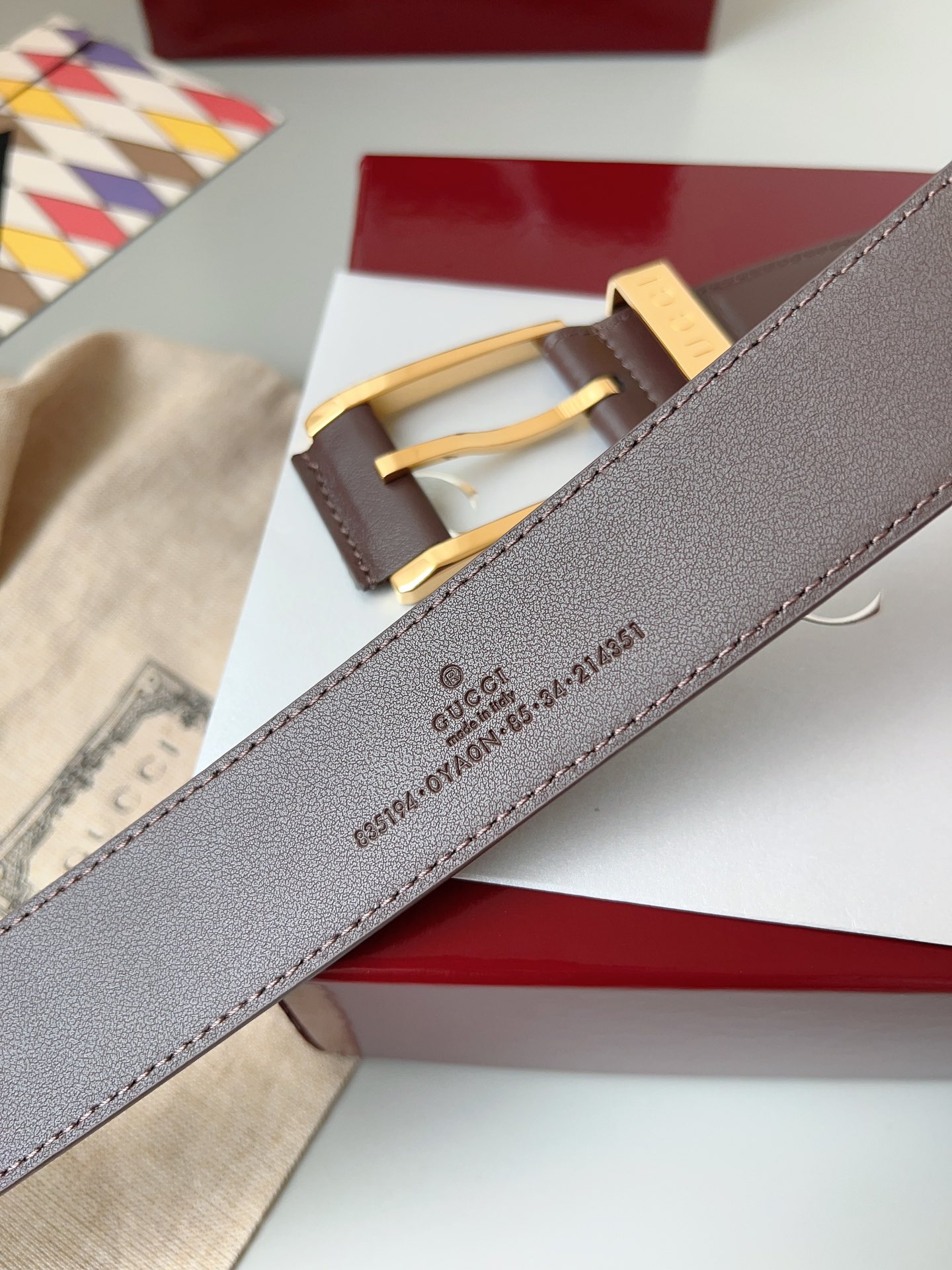 Gucci pin buckle leather belt 3.5cm wide