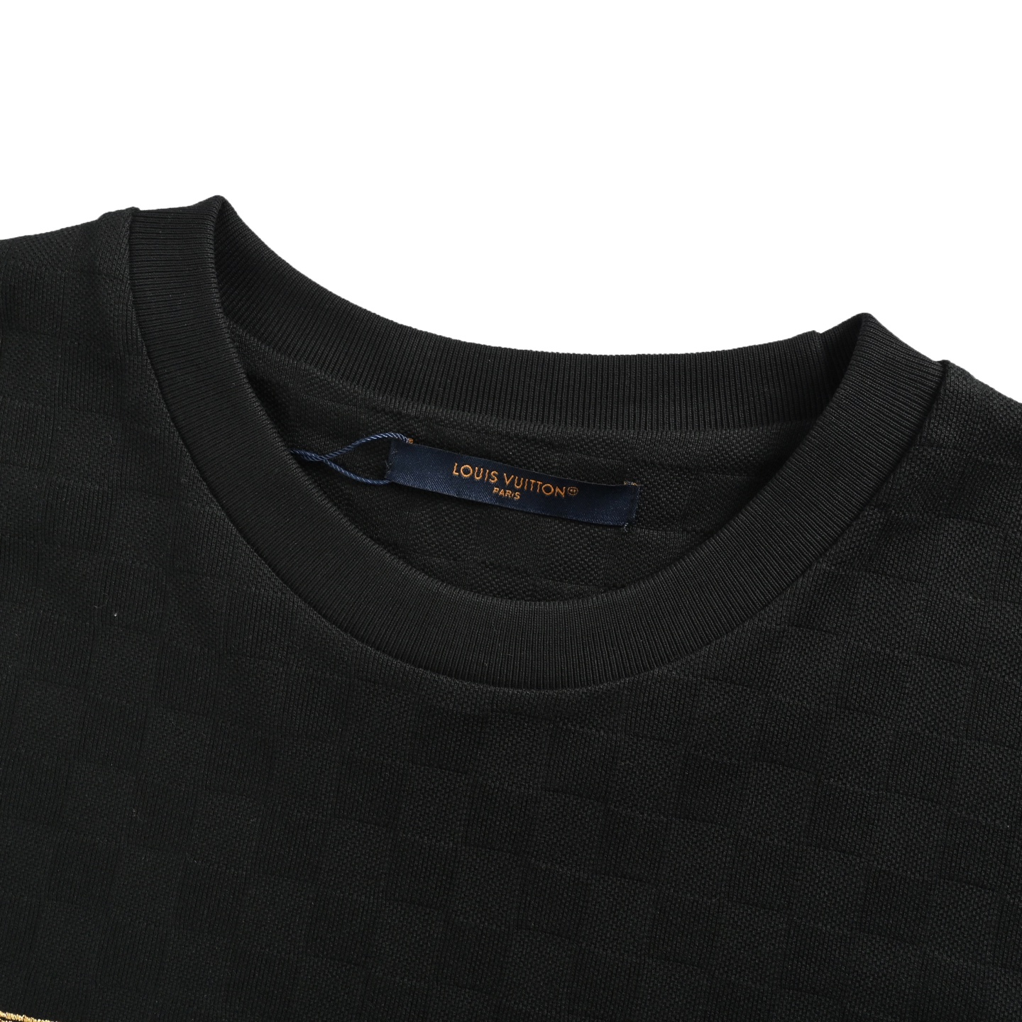 Louis Vuitton 25ss gold frame embroidered pique checkered short sleeves