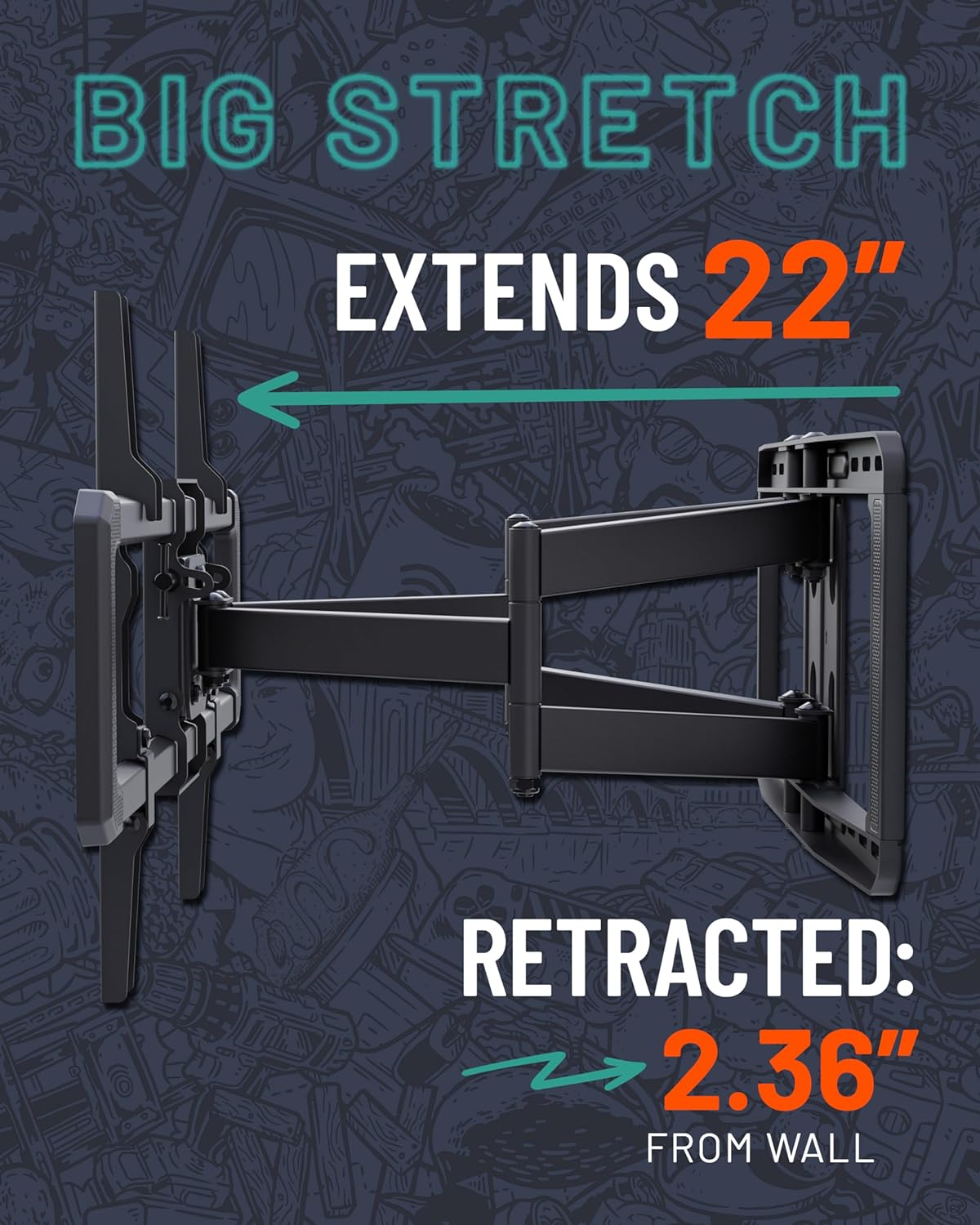 ECHOGEAR MaxMotion TV Wall Mount for Large TVs Up to 90