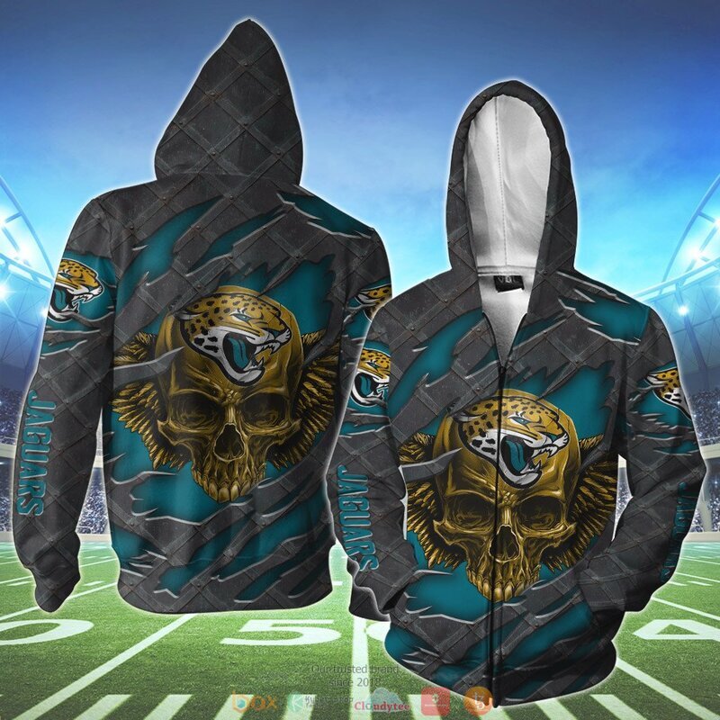 JACKSONVILLE JAGUARS WINGS SKULL 3D HOODIE
