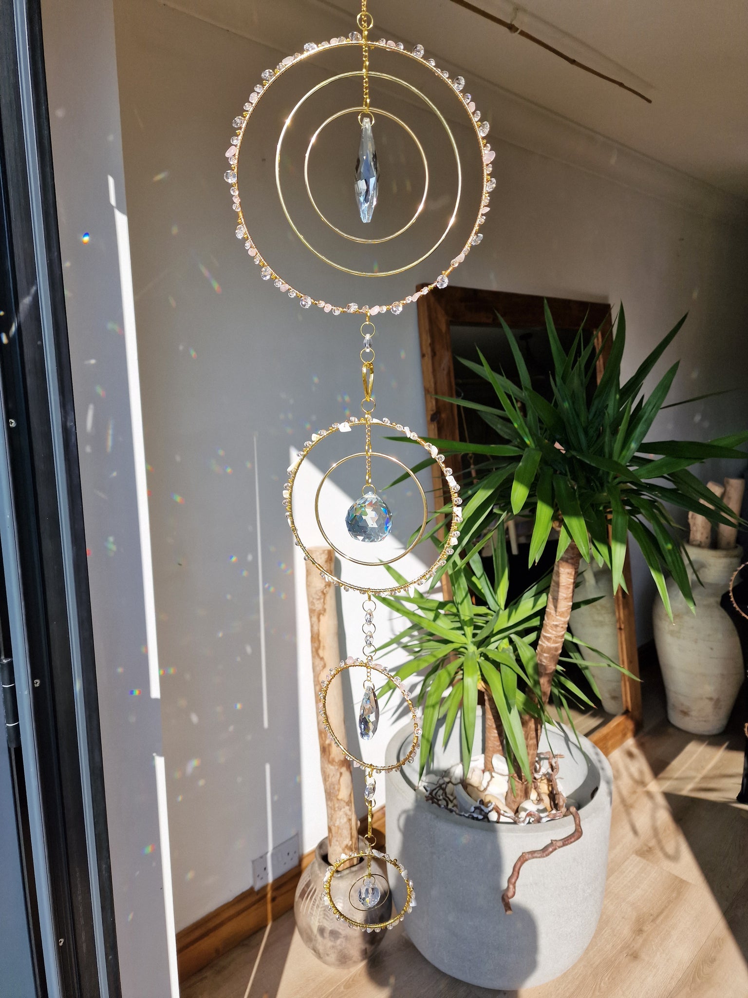 large crystal suncatcher DIY kit with wire wrapping Persephone