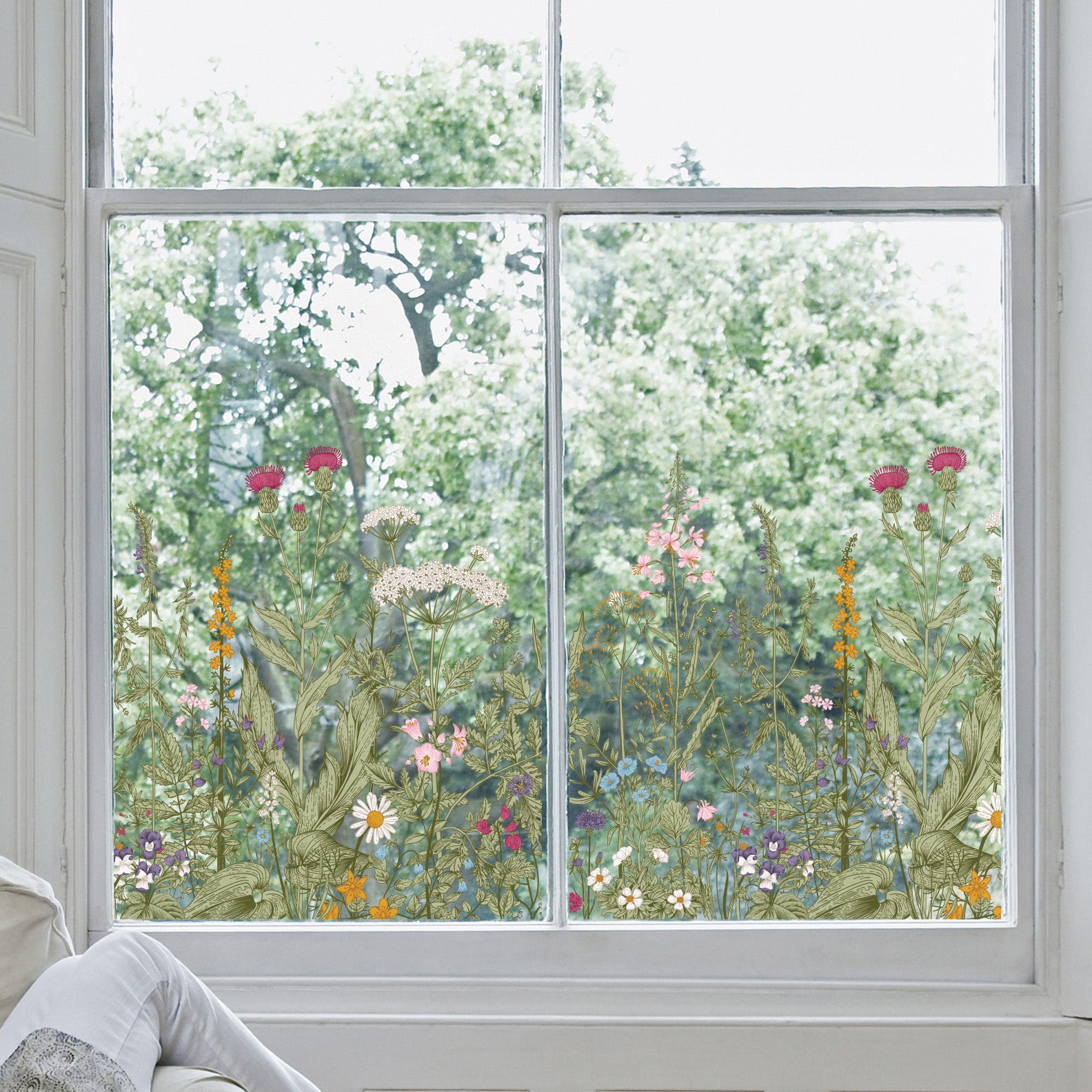 Colorful Floral Bouquet Window Sticker