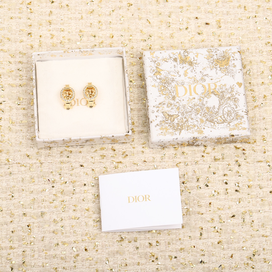 Dior oval diamond earrings