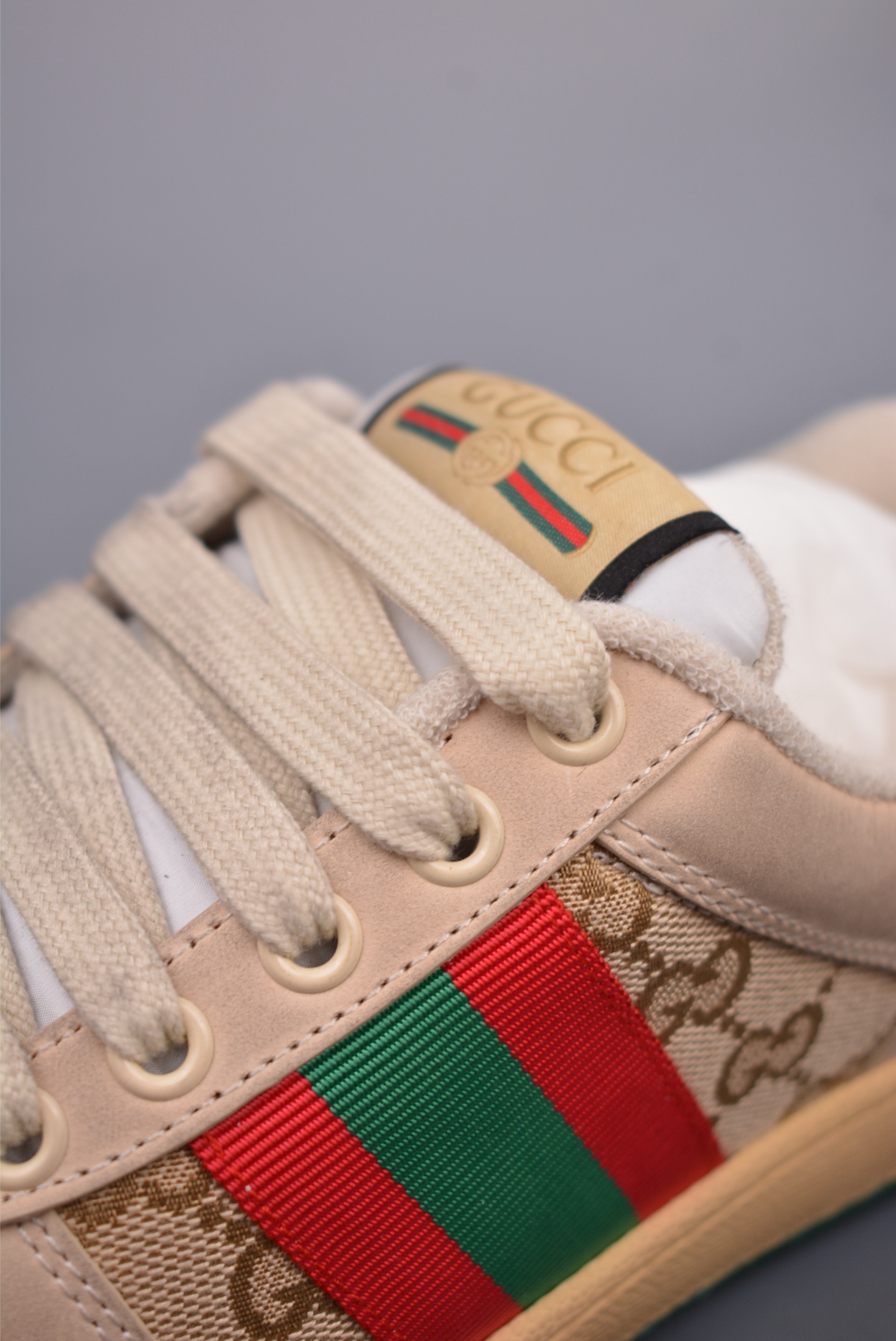 Gucci Screener GG Sneaker Low Off-White Old Green Red Rose Pink