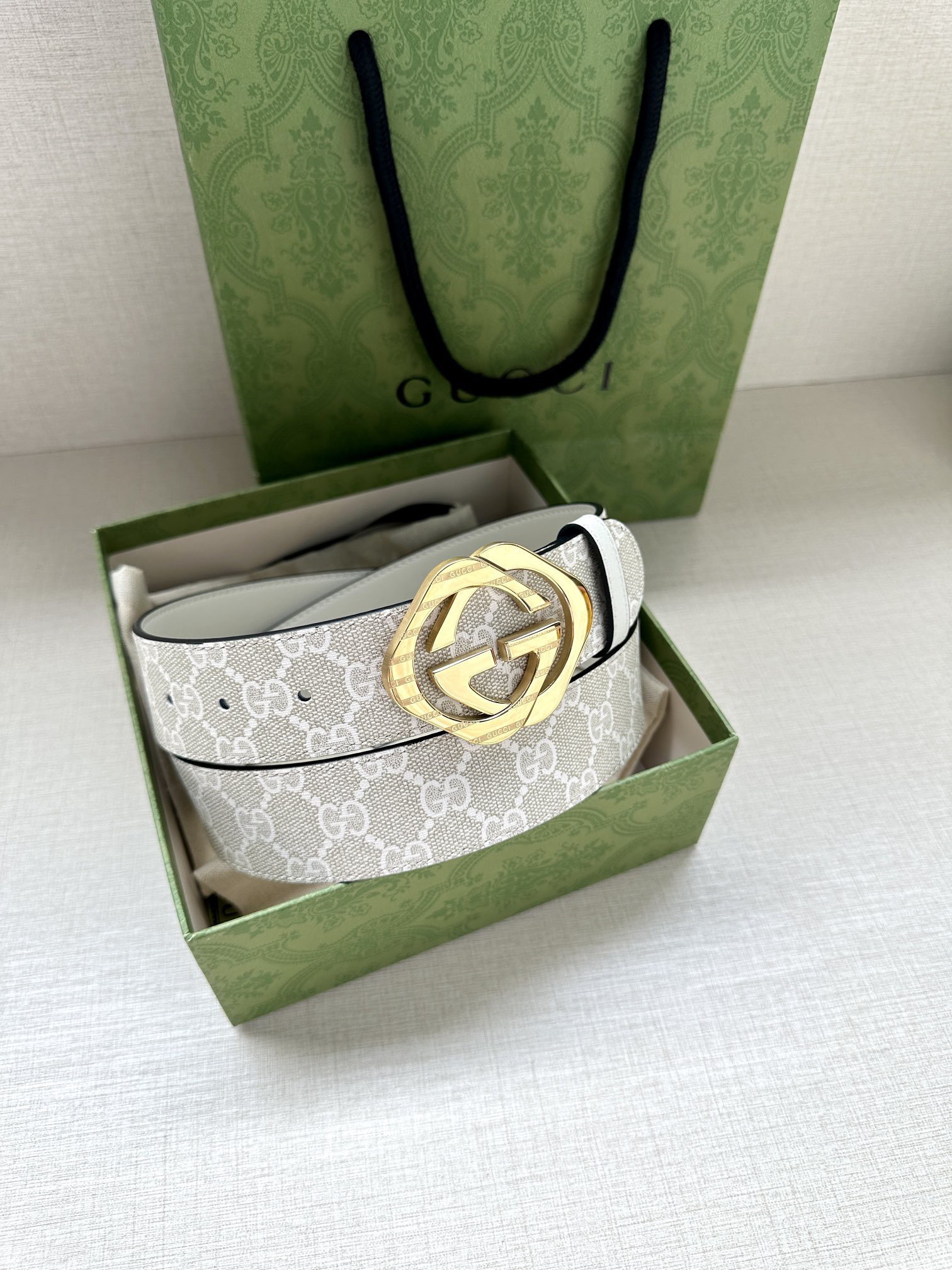 Gucci Marmont printed leather belt 3.8cm wide