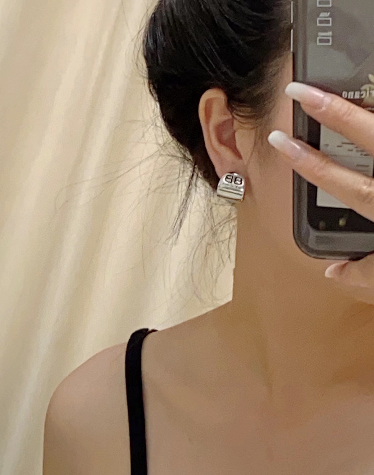 Balenciaga BB printed earrings