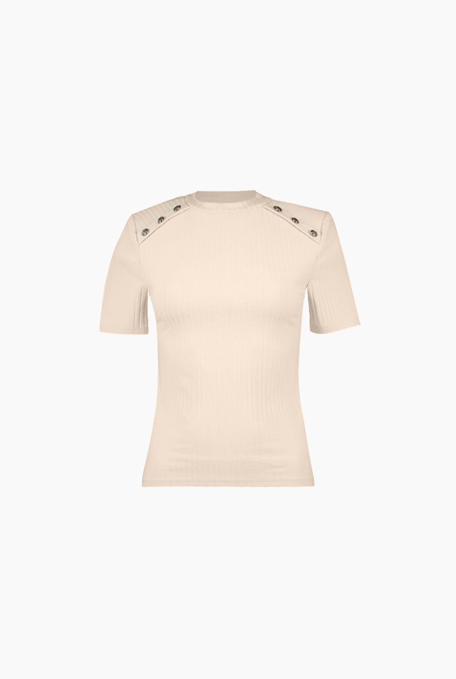 Blusa natural cuello redondo