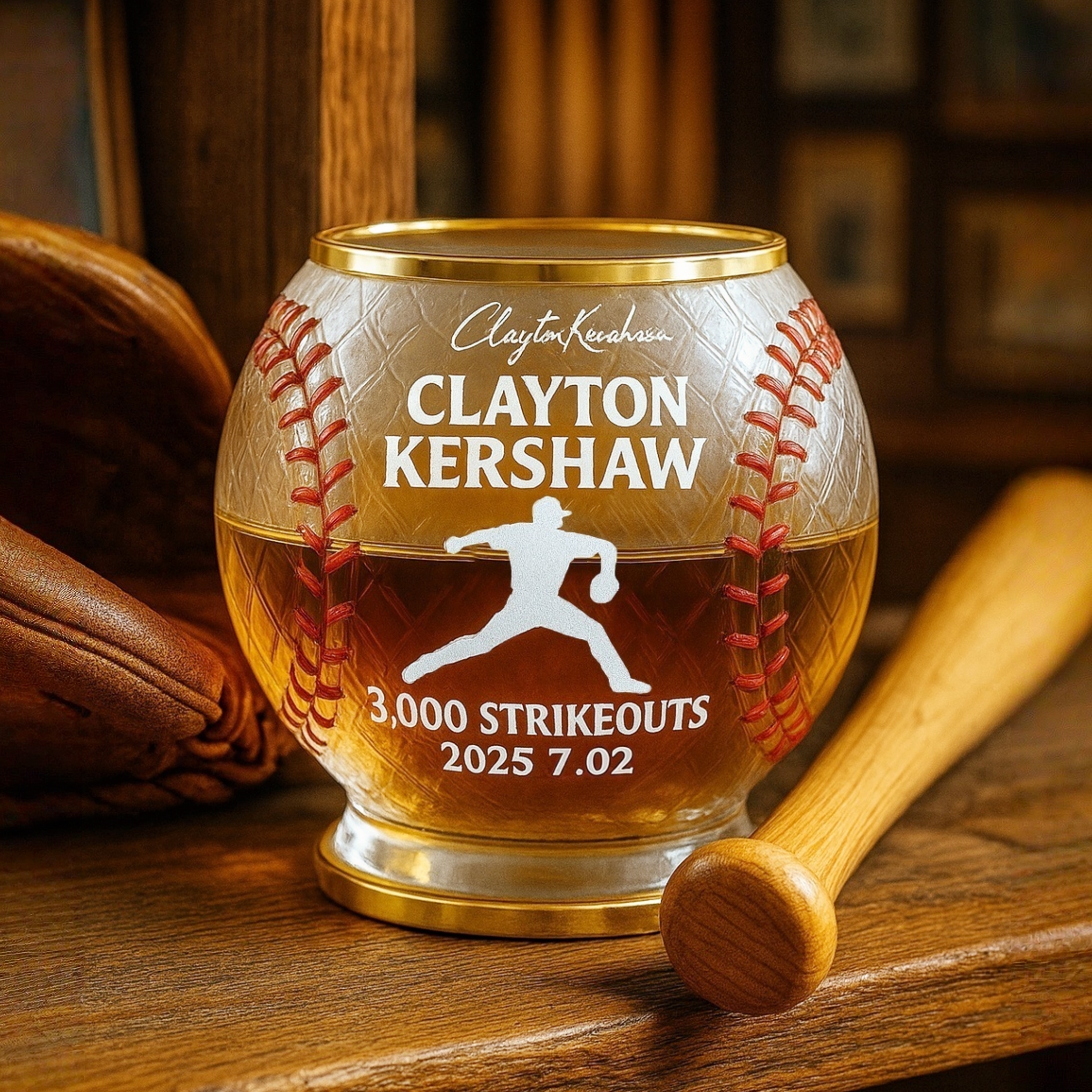 Clayton Kershaw 3000K Limited-Edition Glass