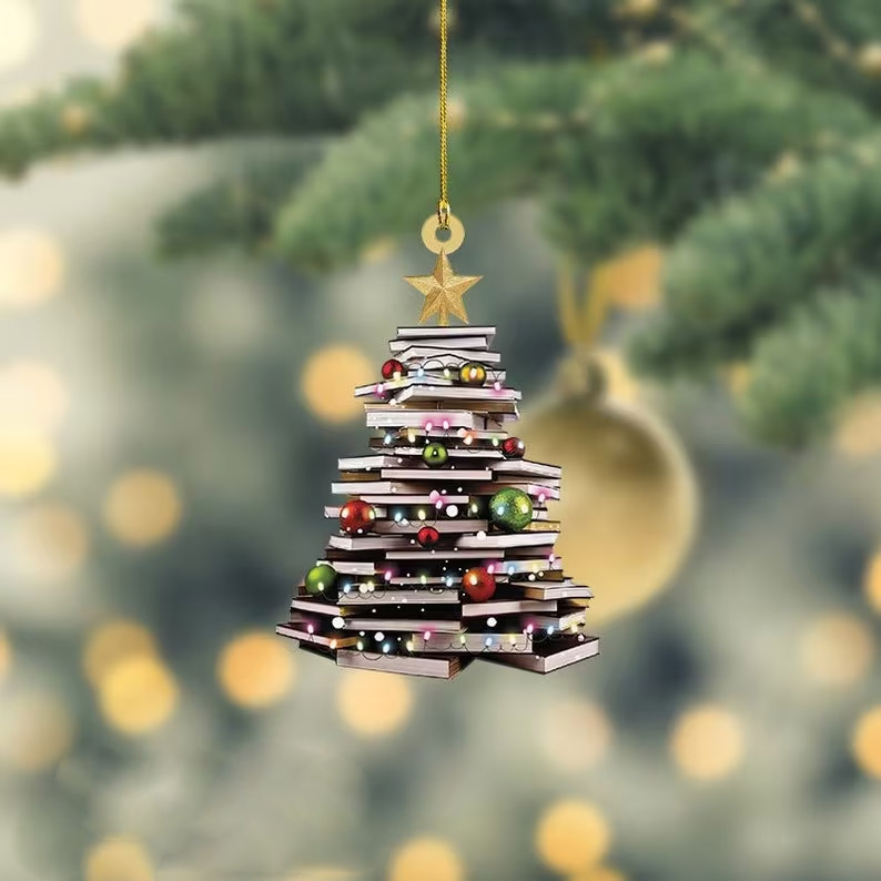 Book Christmas Tree Ornament