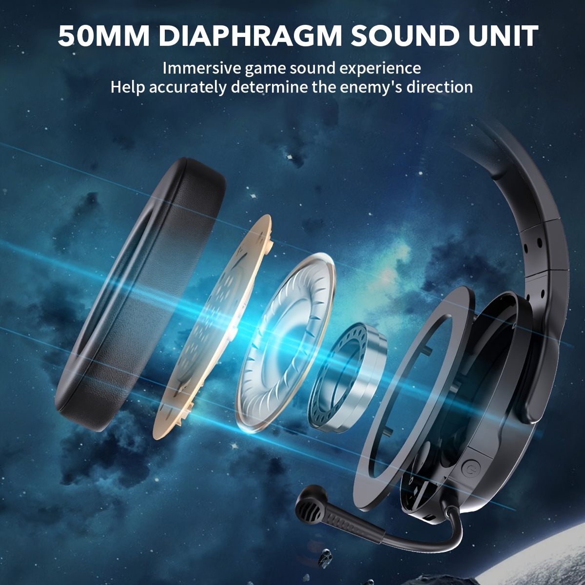 NUBWO Noise Cancelling Wireless Gaming Headset 5.8G For PS5,PS4,PC G01 Black