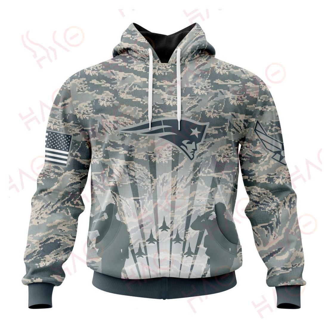 NEW ENGLAND PATRIOTS 3D HOODIE US AIR FORCE
