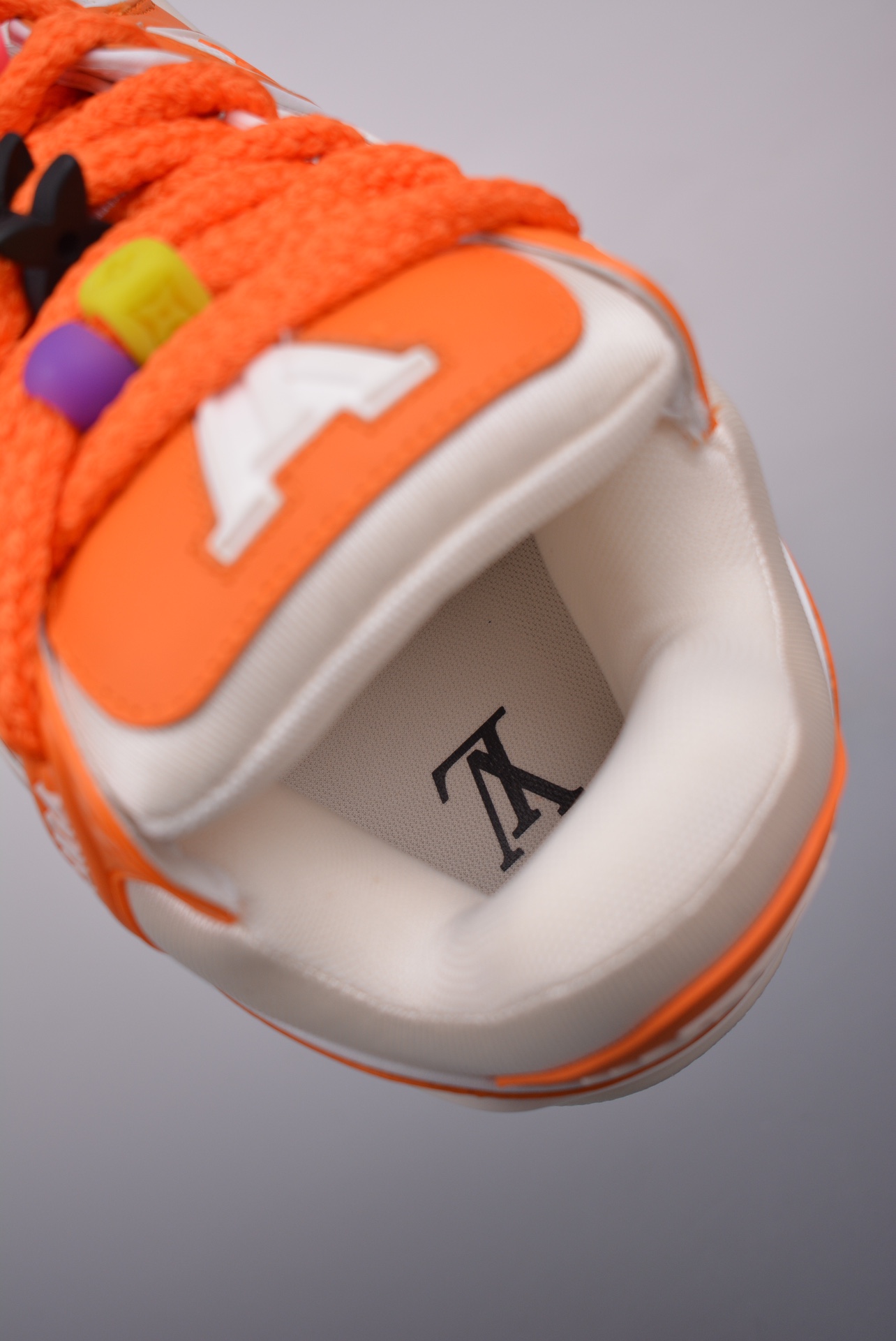 Louis Vuitton Trainer Maxi Low Sneaker orange and white