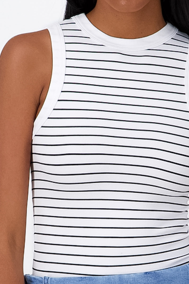 Sleeveless Striped Bodysuit