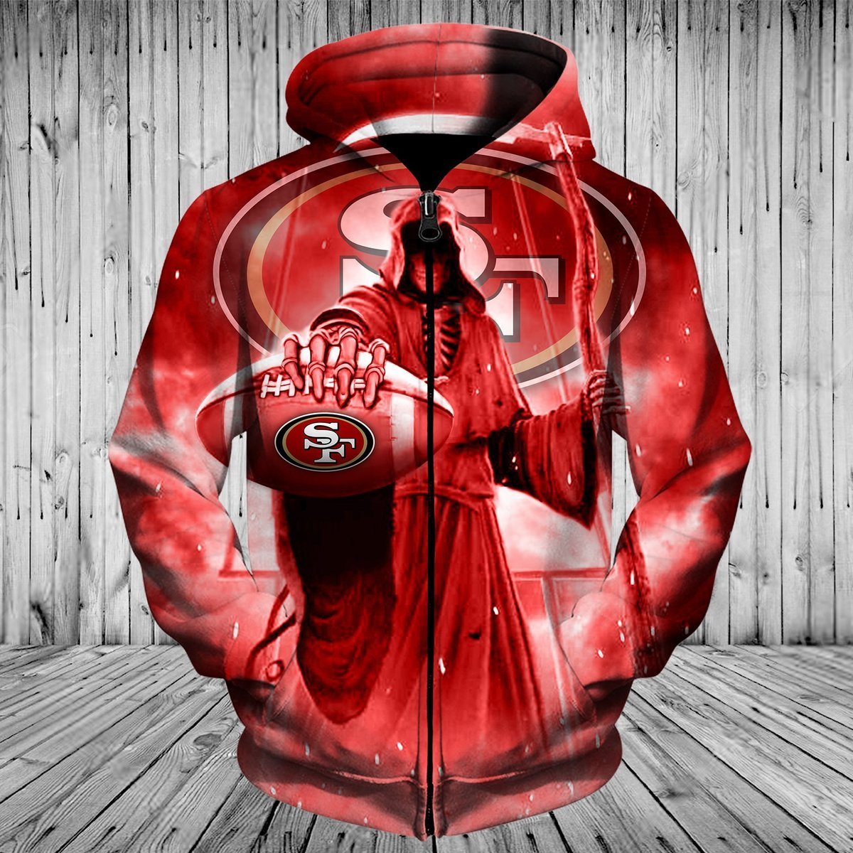 49ERS 3D HOODIE SKULL 1