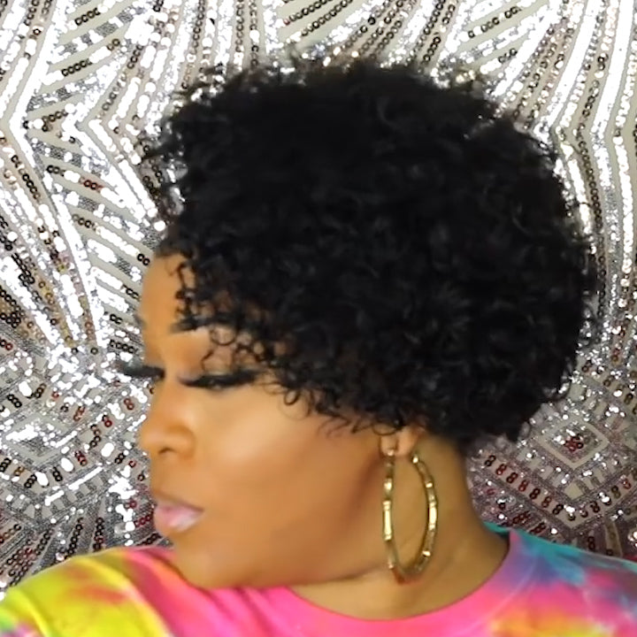 New Basic Cap Short Curly Bob
