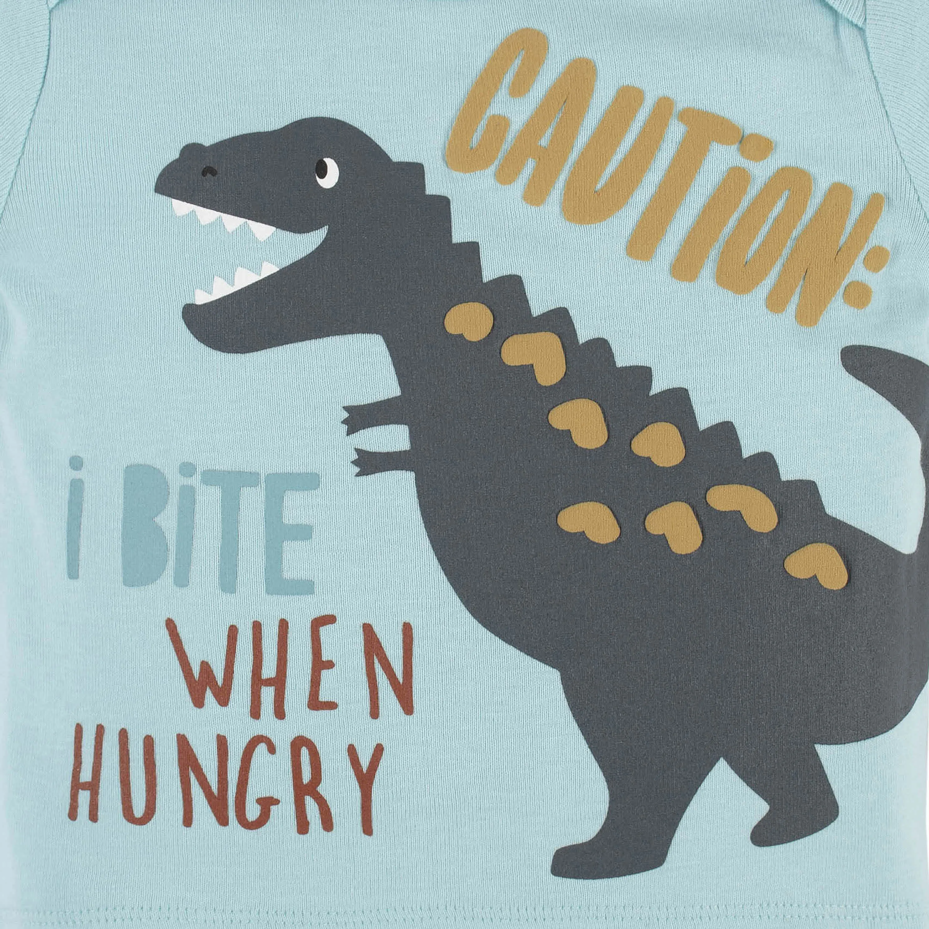 4-Piece Baby Boys Dino Blues Onesies Bodysuit, Tee, Shorts & Pant Set