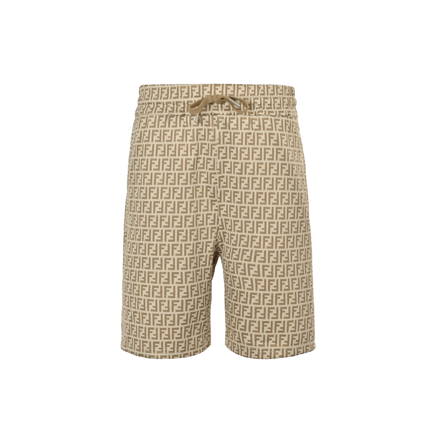 Fendi 25ss gold double F logo embroidered side mesh shorts